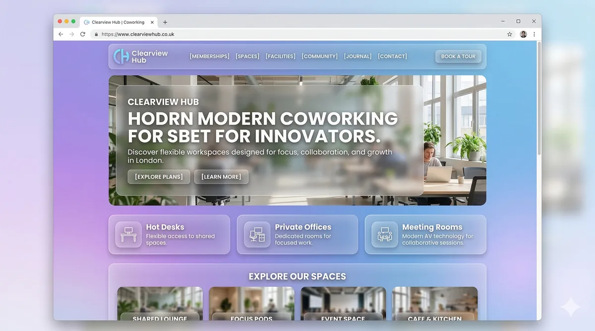 Glassmorphism website design style