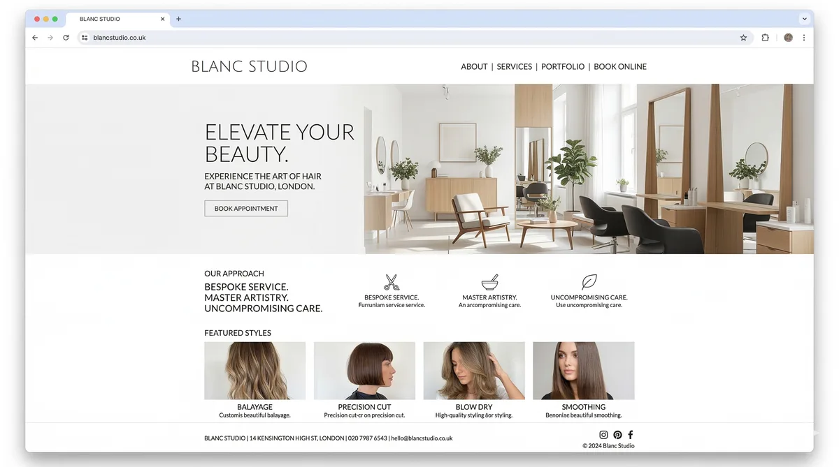 Clean & Minimal website design style