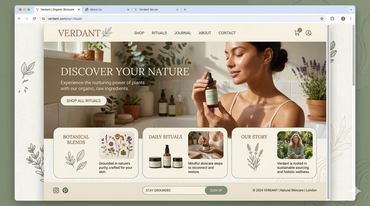 Nature & Organic website design style