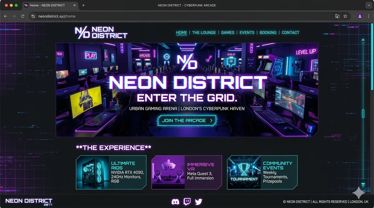 Neon Cyberpunk website design style