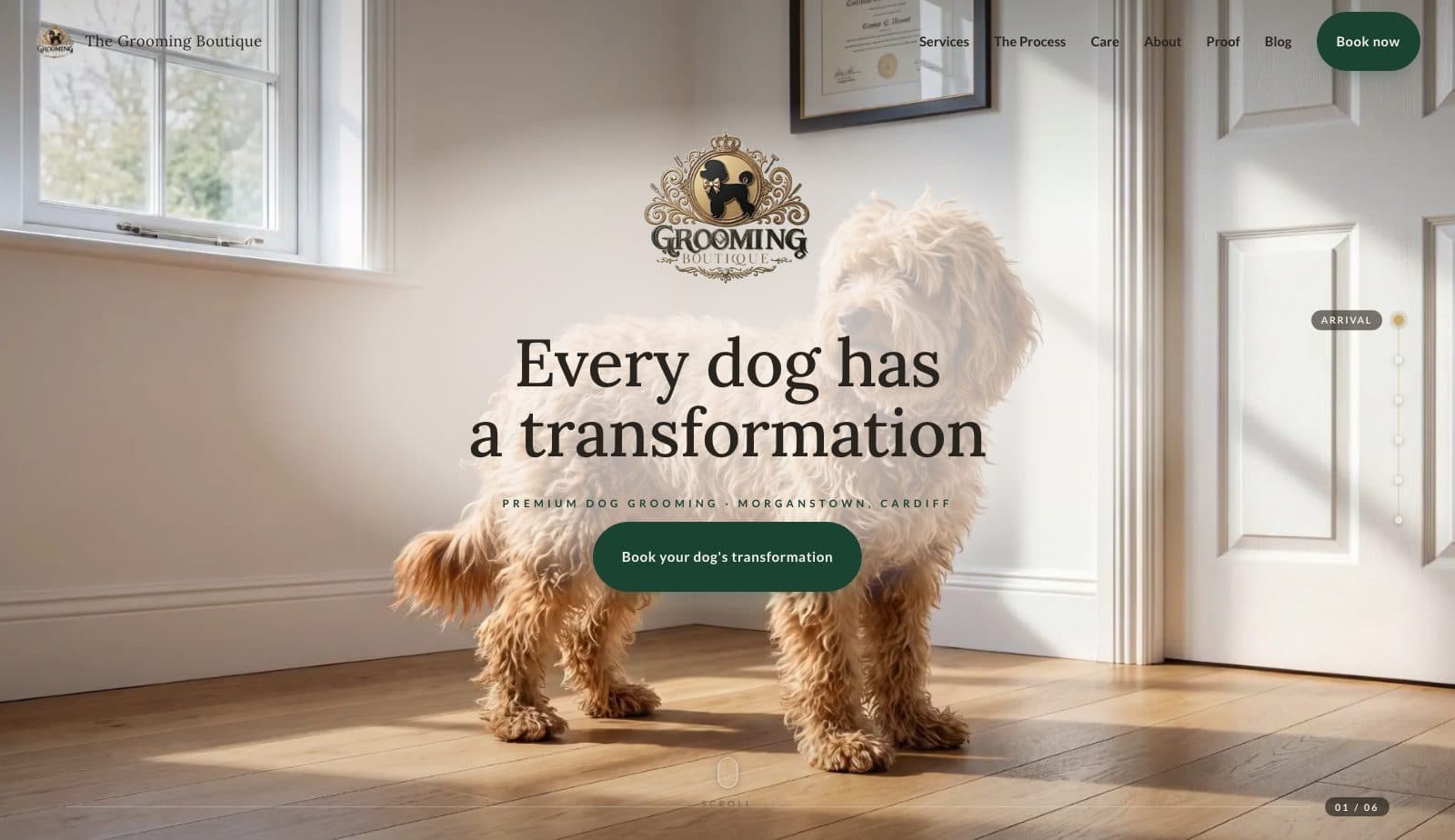 The Grooming Boutique Cardiff website designed by Studio 72